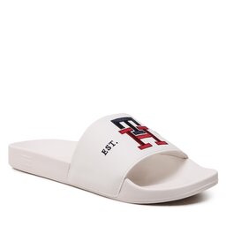 Tommy Hilfiger Șlapi Tommy Hilfiger Th Embroidery Pool Slide FM0FM04465 Weathered White AC0