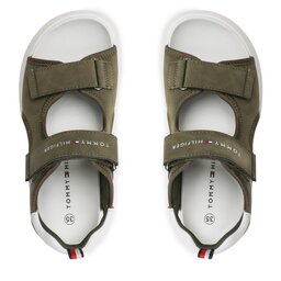 

Босоніжки Tommy Hilfiger Flag Velcro Sandal T3B2-32906-1355 S Military/Green 414, Хакі