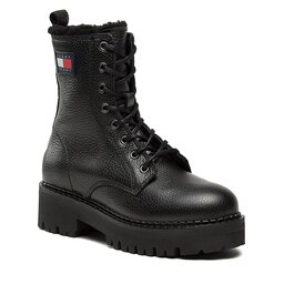 Tommy Jeans Stövletter Tommy Jeans Tjw Urban Boot Tumbled Ltr Wl EN0EN02317 Black BDS