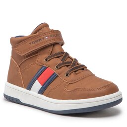 Tommy Hilfiger Αθλητικά Tommy Hilfiger High Top Lace-Up Velcro Sneaker T3B9-32476-1351 S Tobacco 520