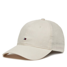 Tommy Hilfiger Gorra con visera Tommy Hilfiger Essential Flag Linen Cap AW0AW17130 Écru