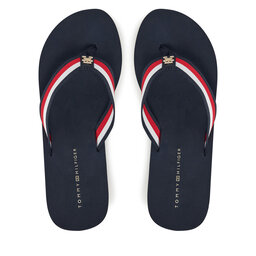 Tommy Hilfiger Flip-flops Tommy Hilfiger Th Corporate Wedge Beach Sandal FW0FW08520 Sötétkék