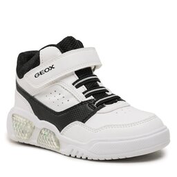 Geox Sneakersy Geox J Illuminus Boy J36GVB 05411 C0404 S White/Black