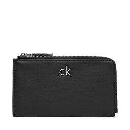Calvin Klein Estuche para tarjetas de crédito Calvin Klein Ck Re-Lock Lg Cc Holder W L Zip LV04F1032G Negro