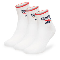 Reebok Lot de 3 paires de chaussettes hautes unisexe Reebok R0362-SS24 (3-pack) Blanc