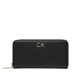 Calvin Klein Didelė Moteriška Piniginė Calvin Klein Re-Lock Z/A Wallet Lg K60K609699 Ck Black BEH