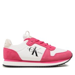 

Снікерcи Calvin Klein Jeans Runner Sock Laceup Ny YW0YW00840 White/Raspberry Sorbet 01W, Рожевий