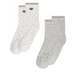Nelli Blu Zestaw 2 par wysokich skarpet dziecięcych Nelli Blu 7KB-003-AW23 (2-pack) Szary