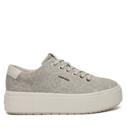 Calvin Klein Снікерcи Calvin Klein Flatform Cup Lace Up W/Ml Felt HW0HW02325 Сірий