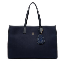 Tommy Hilfiger Сумка Tommy Hilfiger Th City Large Tote Melton AW0AW18215 Cиній