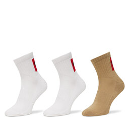 HUGO Set di 3 paia di calzini corti da uomo HUGO 50541597 Beige