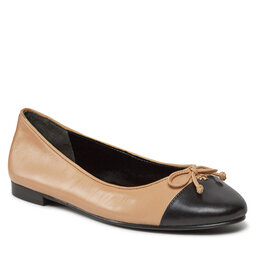 Tory Burch Baleríny Tory Burch Cap-Toe Ballet 154513 Ginger Shortbread / Perfect Bl 200