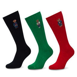 Polo Ralph Lauren Sada 3 párů pánských vysokých ponožek Polo Ralph Lauren 449973049001 Barevná