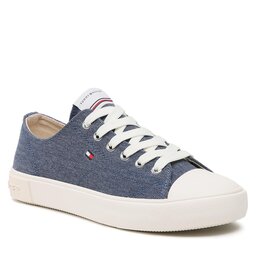 Tommy Hilfiger Tygskor Tommy Hilfiger Low Cut Lace-Up T3X9-32827-0890 S Denim 806