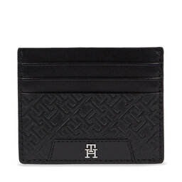 Tommy Hilfiger Etui pentru carduri Tommy Hilfiger Th Monogram Leather Cc Holder AM0AM11592 Black BDS