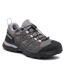 Salomon Pārgājienu apavi Salomon X Ward Leather GORE-TEX L47182400 Gull/Black/Ebony