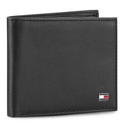 Tommy Hilfiger Duży Portfel Męski Tommy Hilfiger Eton Mini Cc Wallet AM0AM00655/83365 Czarny