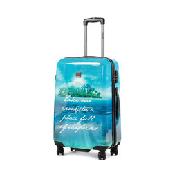 Saxoline Средний пластиковый чемодан Saxoline Island B23H0.60.09 Blue Island
