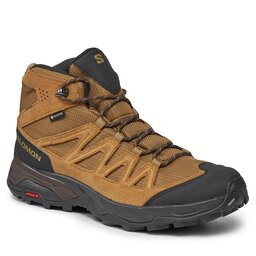 Salomon Trekkingschuhe Salomon X Ward Leather Mid GORE-TEX L47181800 Kangaro/Black/Dull Gold