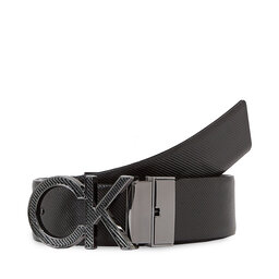 Calvin Klein Cinturón para hombre Calvin Klein Adj/Rev Ck Metal Diagonal K50K510928 Smooth Black/Texture BAX