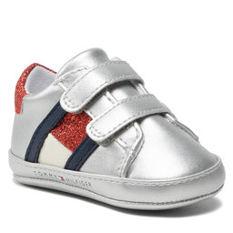 Tommy Hilfiger Pantofi Tommy Hilfiger Velcro Shoe Silver T0A4-32110-1070 Silver 904