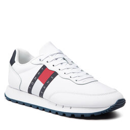 Tommy Jeans Sneakersy Tommy Jeans Leather Runner EM0EM00898 White YBR