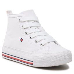 Tommy Hilfiger Plátěnky Tommy Hilfiger High Top LAce-Up Sneaker T3A9-32679-0890 M White 100