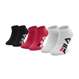 Fila 3 pares de calcetines altos para niño Fila Calza Invisivle F8199/3 Black/White/Fuxia