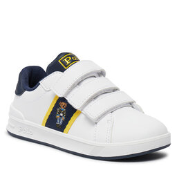Polo Ralph Lauren Sneakers Polo Ralph Lauren RL00597100 C White Smooth/Navy/Yellow W/ Preppy Bear Mens