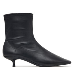 Calvin Klein Stiefeletten Calvin Klein Round Kitt Heel Ankle Boot Nappa HW0HW03169 Schwarz