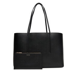 Calvin Klein Torebka Calvin Klein Foil Logo Tote W/Pouch LV04F3274G Czarny