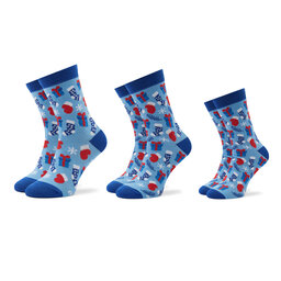 Rainbow Socks Σετ 3 ζευγάρια ψηλές κάλτσες unisex Rainbow Socks Xmas Balls Μπλε