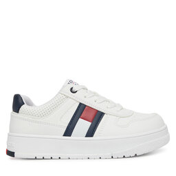 Tommy Hilfiger Snīkeri Tommy Hilfiger Flag Low Cut Velcro Sneaker T3X9-33859-1355 M Balts