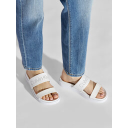 Calvin Klein Sandaler och Slip-ons Calvin Klein Ergonomic Slide Perf/Patent HW0HW00685 Ck White YAF