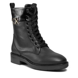 Calvin Klein Schnürstiefeletten Calvin Klein Rubber Sole Combat Boot W/Hw HW0HW01717 Ck Black BEH