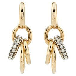 Tory Burch Kolczyki Tory Burch Miller Pave Interlocking Earring 160179 Złoty