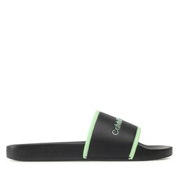 

Шльопанці Calvin Klein Jeans Institutional Slide YW0YW00594 Black/Live Mist 0GN, Чорний