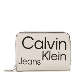 Calvin Klein Jeans Portofel Mic de Damă Calvin Klein Jeans Sleek Med Zip W/Flap Aop K60K610100 0F4