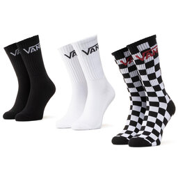 Vans Set 3 parov moških visokih nogavic Vans Mn Classic Crew VN000XSE95Y1 Black/Checkerboard