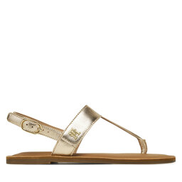 Tommy Hilfiger Basutės Tommy Hilfiger Metallic Leather Thong Sandal FW0FW08798 Auksinė