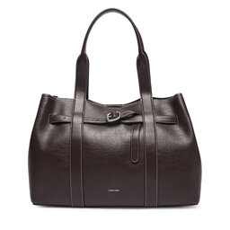 Calvin Klein Handtasche Calvin Klein Buckle Medium Work Tote LV04F3549G Braun