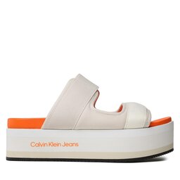 

Шльопанці Calvin Klein Jeans Flatform Sandal Webb YW0YW01074 Eggshell/Shocking Orange ACF, Écru