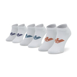Emporio Armani 3 pares de calcetines cortos para hombre Emporio Armani 300008 2R234 60210 Bianco/Bianco/Bianco