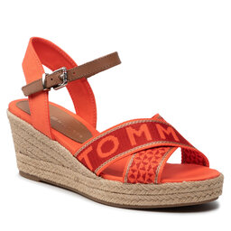 Tommy Hilfiger Espadrillas Tommy Hilfiger Tommy Webbing Low Wedge Sandal FW0FW06297 Hawaiian Coral XMV