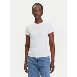 Tommy Jeans Tommy Jeans Majica Script Label DW0DW21402 Bela Slim Fit