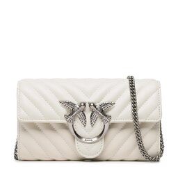 Pinko Handtasche Pinko Love Mini Icon Wallet C PE 23 PLTT 100062 A0GK Bianco Seta/Old Silver Z14O