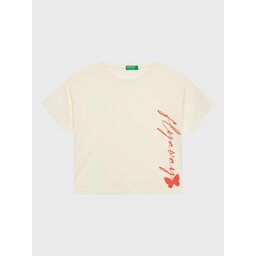 United Colors Of Benetton United Colors Of Benetton Футболка 3096C10AO Бежевий Cropped Fit