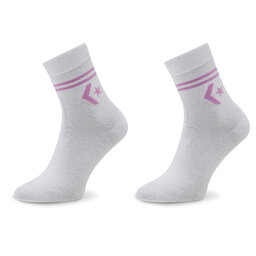 Converse 2 pares de calcetines altos para mujer Converse E1027W Blanco