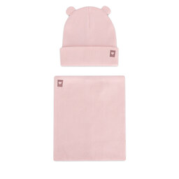 Nelli Blu Set căciulă și fular tip guler Nelli Blu 7KF-001-AW24 Roz