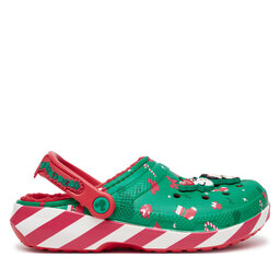 Crocs Klapki Crocs Classic Mickey Xmas Lined Clog 210813 Zielony